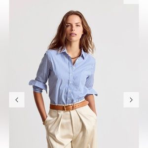 J.CREW Striped blue and white cotton poplin shirt Size S